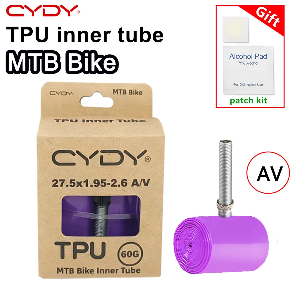 CYDY TPU MTB Bike Inner Tube Camera 29 26 27.5 29x1.95-2.6 Inch Mountain Bicycle Tire Schrader Valve AV pneu 29er Cycling Tube Beauty World Shop