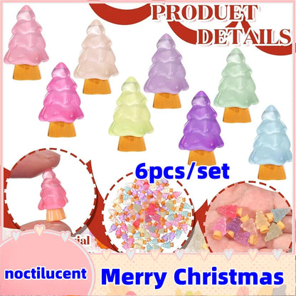 Luminous Figurine Miniature Cute Noctilucent Christmas Tree Micro Landscape Ornaments for Home Decorations Tabletop Beauty World Shop