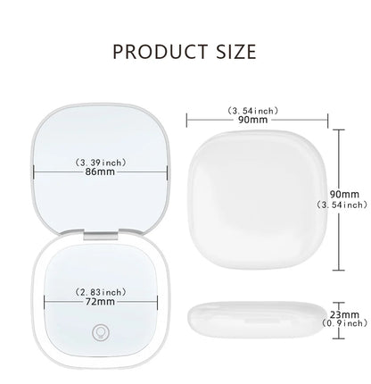 Mini Compact Foldable Pocket Hand Led Makeup Mirror With Led Light 5x/10x Magnification Rechargeable And Small Beauty World Shop