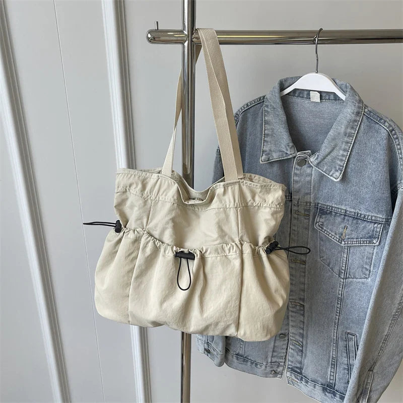 1 Piece Large Capacity Tote Bag fashion Shoulder Canvas Bag Work Commuting Bucket Bag Home Accessories Store