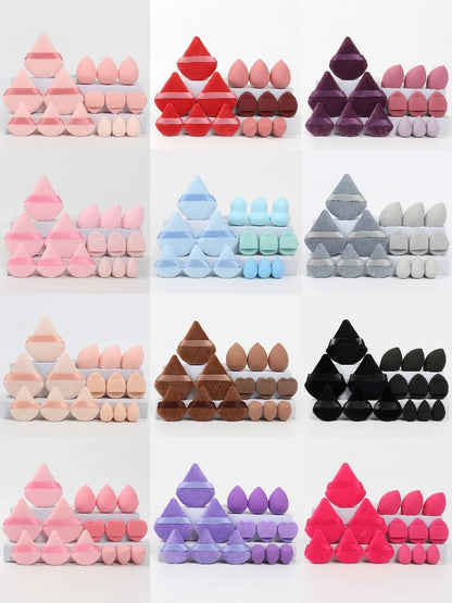 Multi Effect 15 Piece Set 3 Loose Powder Puffs&3 Mini Loose Powder Puffs&3 Medium-Sized Eggs&3 Mini Eggs&3 Air Cushions. Founda Beauty World Shop