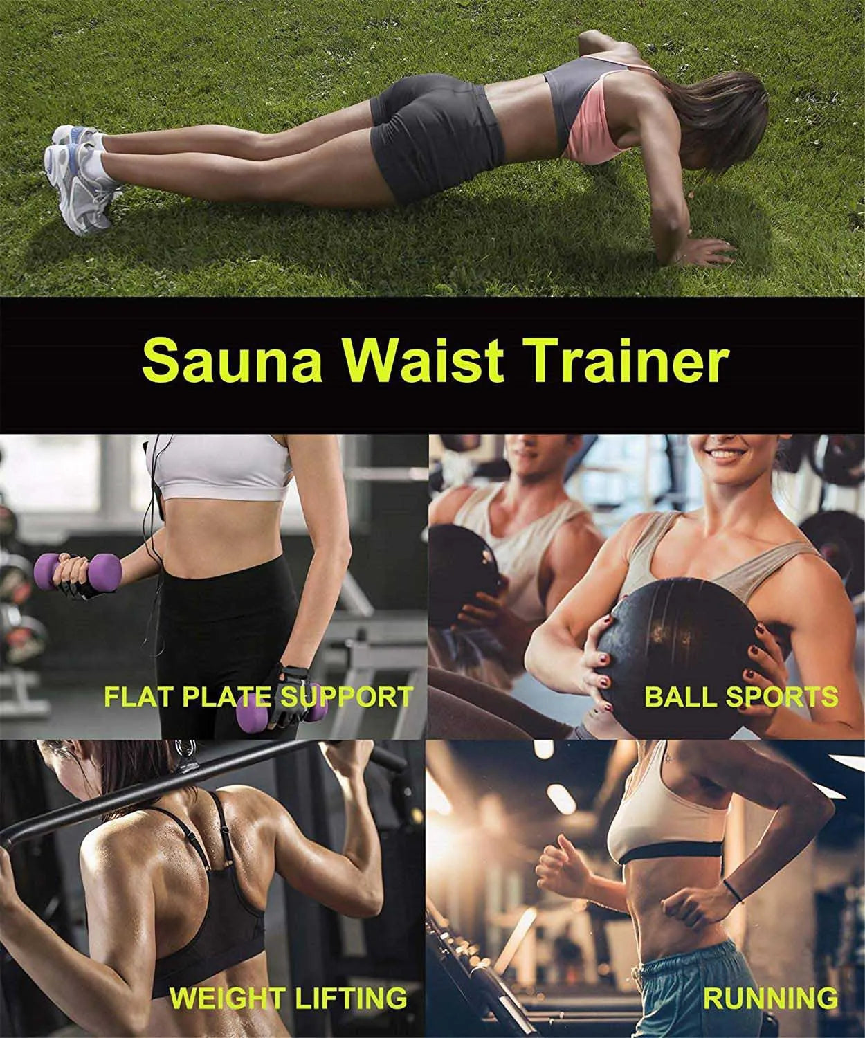 1pc Waist Trainer Slimming Body Shaper Fitness Belt Weight Loss Fat Burning Sport Girdle Sweat Trimmer Workout Cincher Shapewear Beauty World Shop