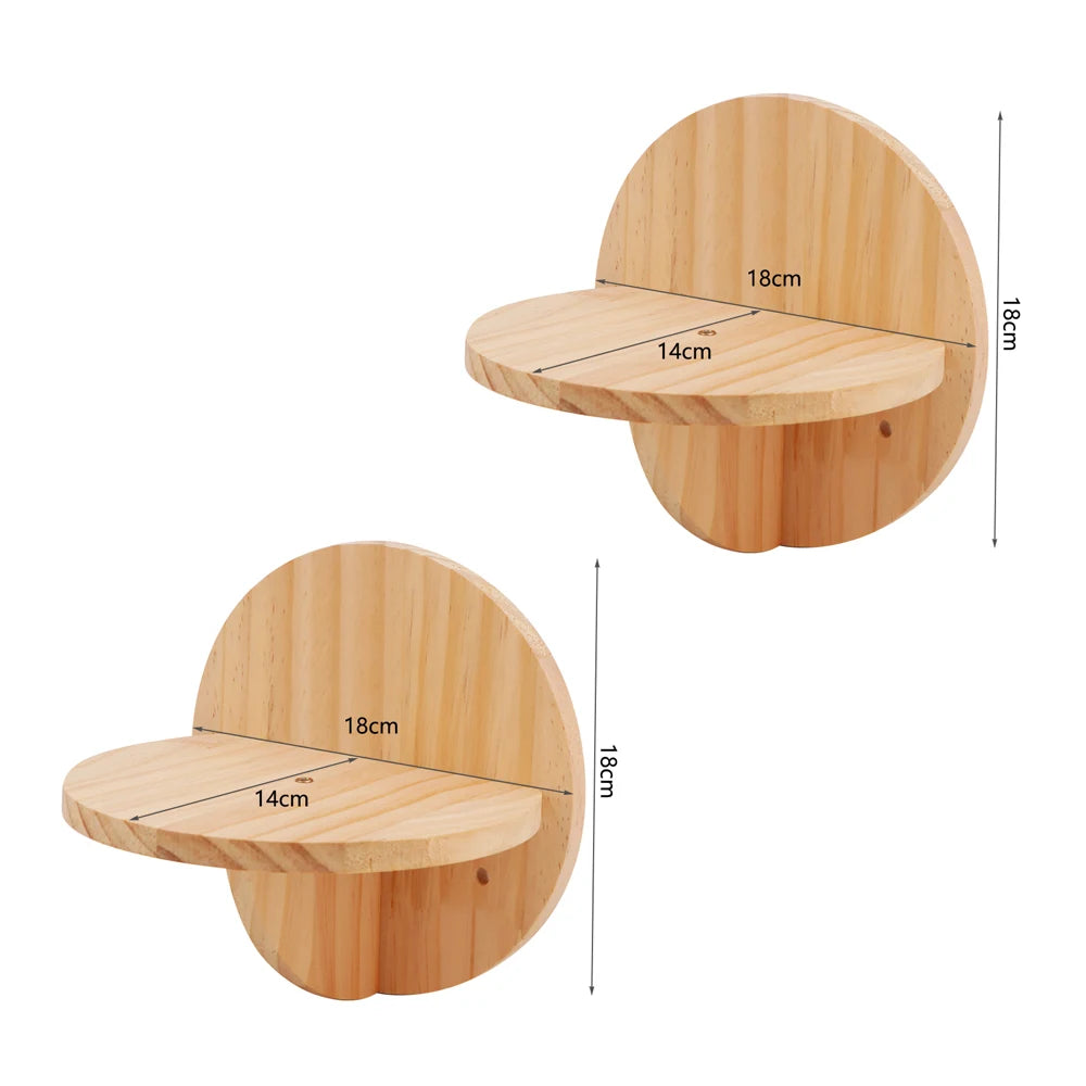 Cat Wall Hiding House Hammock Climbing Shelves Moon Perches Bed Ladder Solid Wood Steps For Activity Indoor Cats Wall Furniture Beauty World Shop