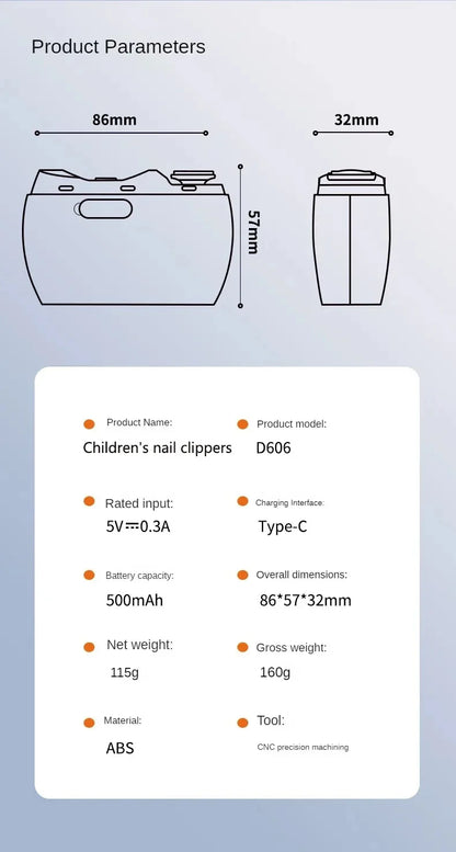 Xiaomi Electric Nail Clippers Mijia Automatic Polished Armor Trim Nail Clipper Smart Home Suitable for Children Nail Trimming