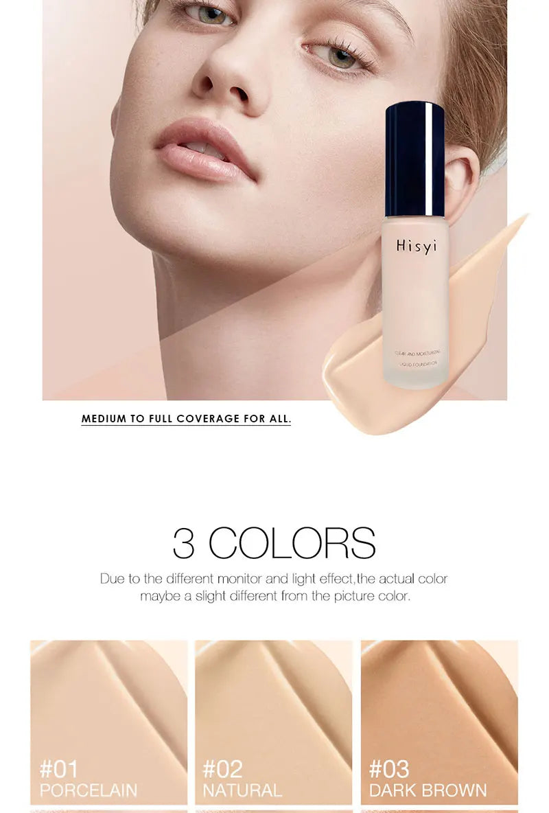 Liquid foundation naturally covers flaws without sticking powder, plain face cream, transparent foundation, conceals blemishes Beauty World Shop