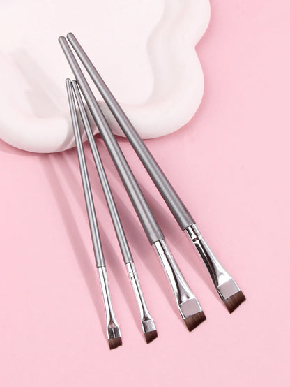 4PCS Liquid Eyeliner Brush Ultra Thin Fine Oblique Angle Flat Head Eyebrow Brush Beauty World Shop