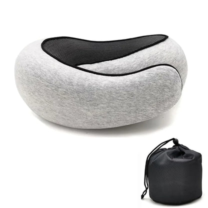 Travel Neck Pillow Memory Foam U-shaped Pillow Snail Style Travel Neck Support Portable Adjustable Soft Noon Break Sleep Pillows Beauty World Shop