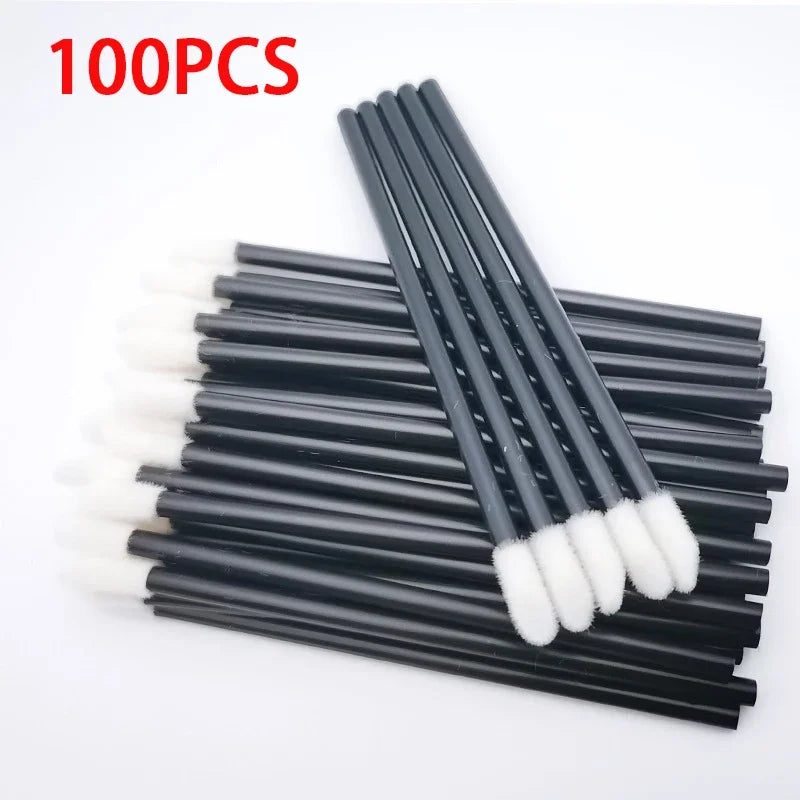 100PCS Lip Brushes Makeup Brush Eyelashes Extension Applicator Lipstick Wands Set For Woman Cosmetic Colourful Make Up Tools Beauty World Shop