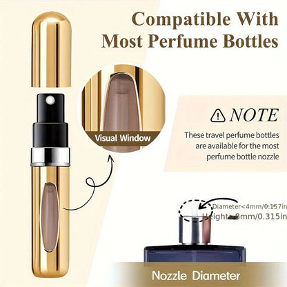 Mini Refillable Perfume Atomizer Aluminum, Travel Perfume Atomizer 5ml, Portable Perfume Dispenser, Refillable Perfume Case Rugg Beauty Fashion