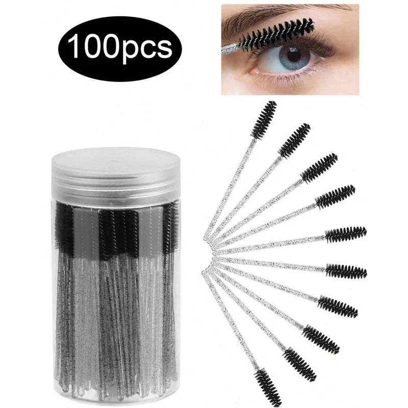 50/100pcs For Eyelash Extension Makeup Disposable Eyelash Brushes Spoolies Micro Lash Mascara Wands Combs Wholesale Beauty World Shop