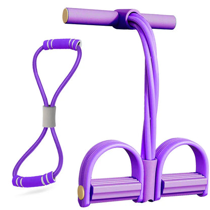 Resistance Band Set 4 Tubes Elastic Pull Rope Pedal Sit-up Resistance Band Expander Tension Rope for Fitness Slimming Training Beauty World Shop