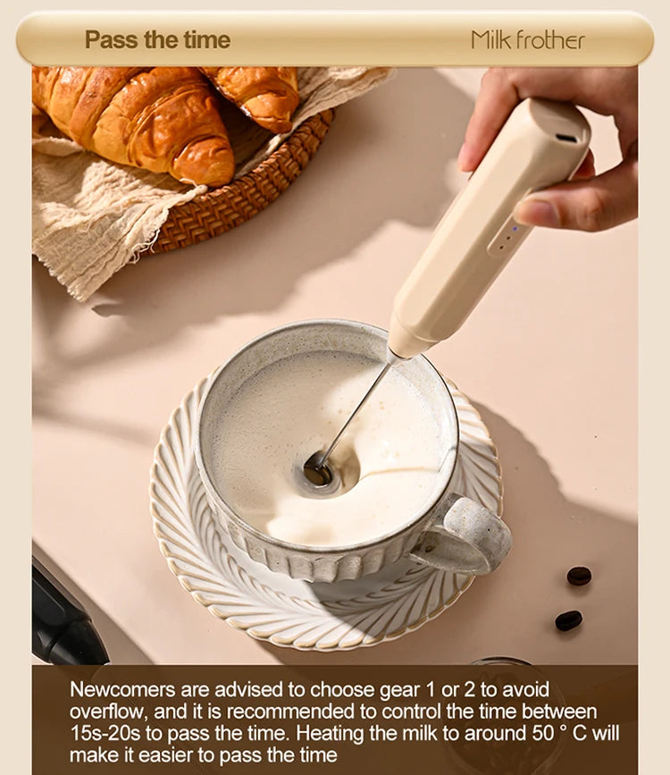 MINI Coffee Frother USB Rechargeable 3 Speeds Foam Maker Coffee Milk Mixer Electric Handle Blender Egg Beater Hot Cooking Tools Beauty World Shop