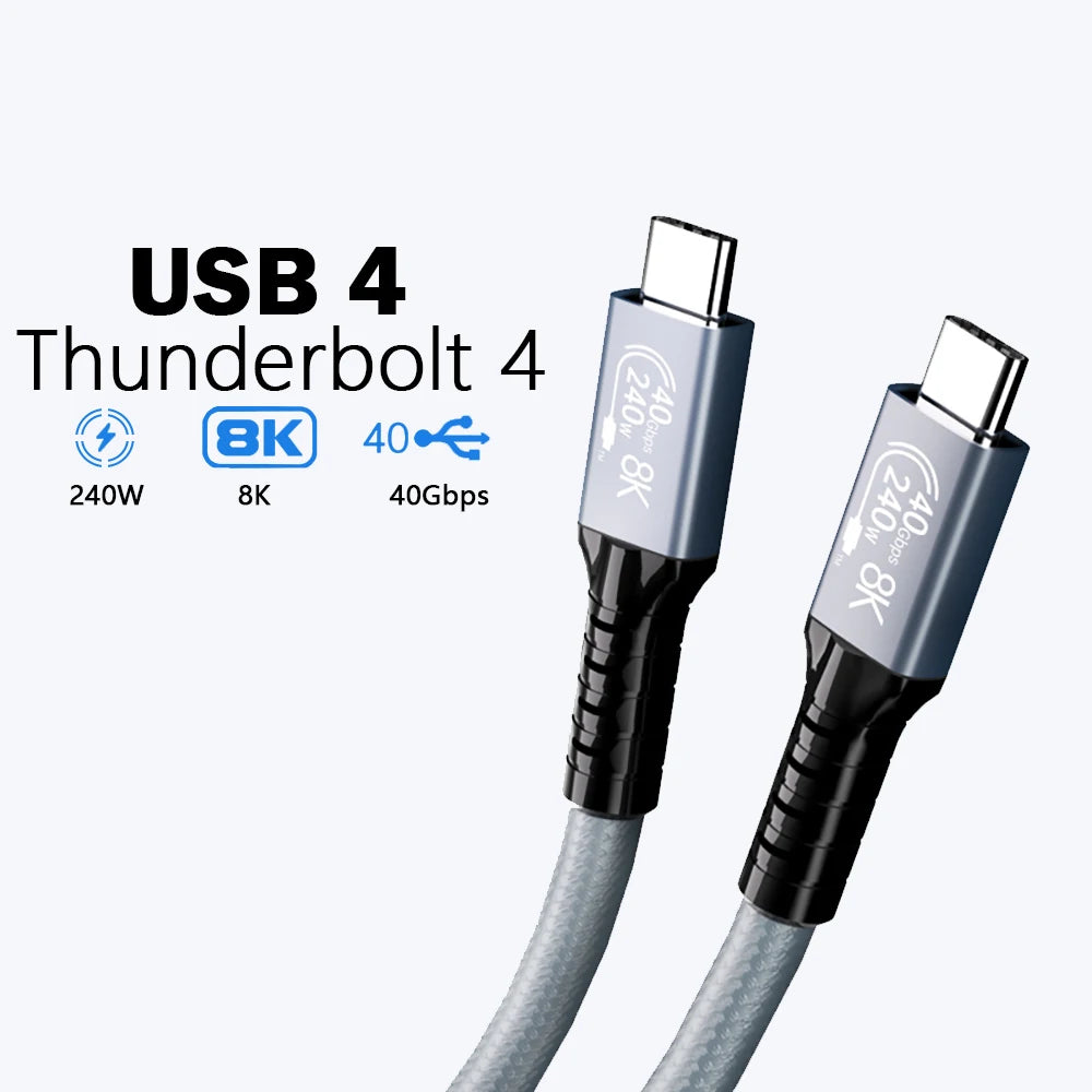 UGOURD USB4 Cable 40Gbps 240W Thunderbolt 4 Type C Fast Charging Cable Thunderbolt3 USB C to C Data Transfer Cable For EGPU Beauty World Shop