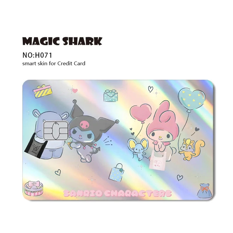 Hot Sale Hello Kitty Kuromi Holographic Laser Shinny Film Skin Cover Sticker for Debit Credit Card Bank Card Beauty World Shop