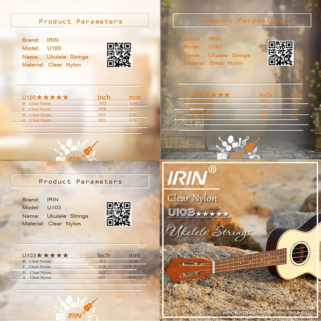 IRIN Professional Ukulele Strings Black Clear Nylon Strings Colorful Ukulele Strings Stringed Instrument Parts Accessories Beauty World Shop