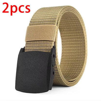 Men's Belt Outdoor Casual Canvas Belt Metal Free Training Nylon Tactical Belt With Pants Jeans Belt Sports Belts For Men Women Beauty World Shop