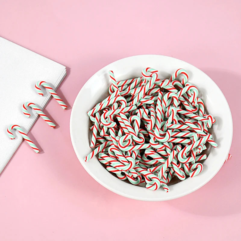 10/30/50Pcs Mini Candy Cane Christmas Decoration Red White Resin Candy DIY Crafts Xmas Pendant Navidad Home Decor 2025 New Year Beauty World Shop