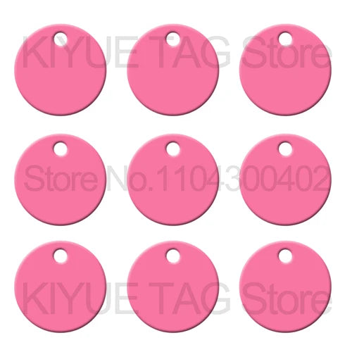Wholesale 100Pcs Aluminum Round Dog ID Tags Name Plate Anodizing Label Tags Chain Hanging Keys Personalized Name ID Tag Beauty World Shop