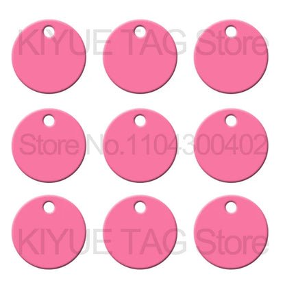 Wholesale 100Pcs Aluminum Round Dog ID Tags Name Plate Anodizing Label Tags Chain Hanging Keys Personalized Name ID Tag Beauty World Shop