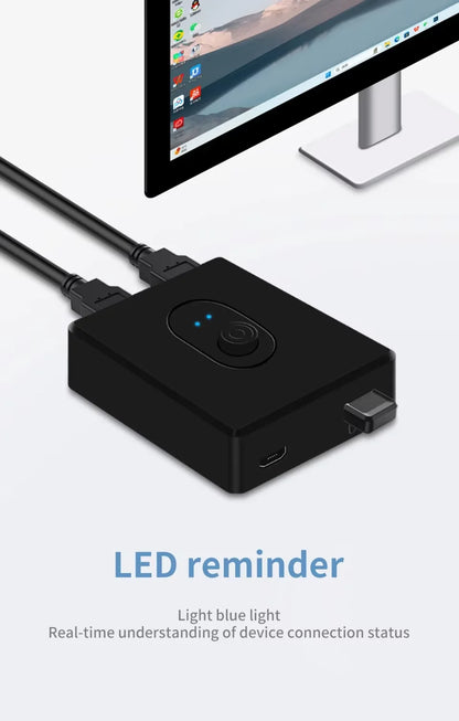 USB2.0 Switch 1x2/2x1 USB Hub Bidirectional USB3.0 Switcher USB2.0 Extender Shared Controller for PC Keyboard Mouse Printer ﻿ Beauty World Shop