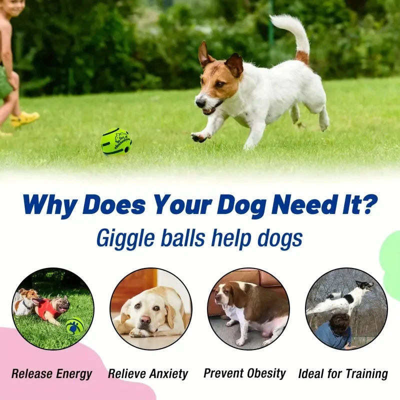 Funny Interactive Giggle Ball - Balls for Dog IQ Training, Pet Interactive Toy, Stimulating Play, Mental Stimulation, and Exerci Beauty World Shop