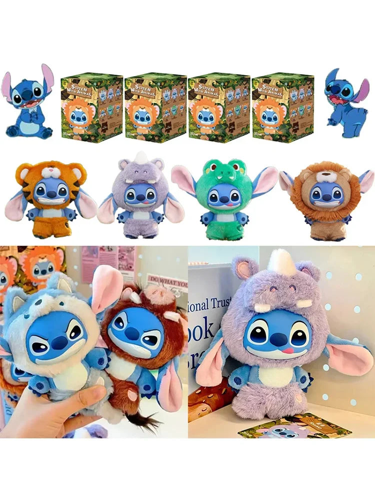 Disney Stitch Wild Animal Series Blind Box Plush Vinyl Toy Cute Doll Replica Mystery Box Bag Pendant Decor New Year Festive Gift Beauty World Shop