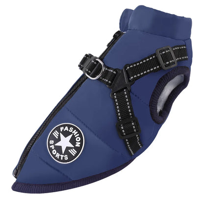 Thick and Warm Waterproof Pet Clothes Dog and Cat Cotton Coats Winter Chest and Back Cat Cotton Vests Dog Supplies