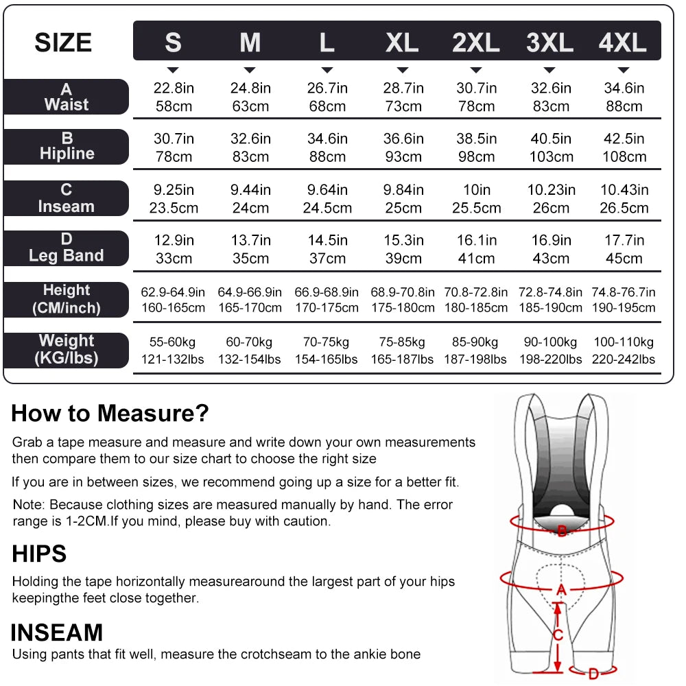 X-TIGER Men's Cycling Shorts Long Distance Riding Bib Shorts Pro Men's Cycling Shorts High Density Foam Cushion 5 CM Leg Gripper Beauty World Shop