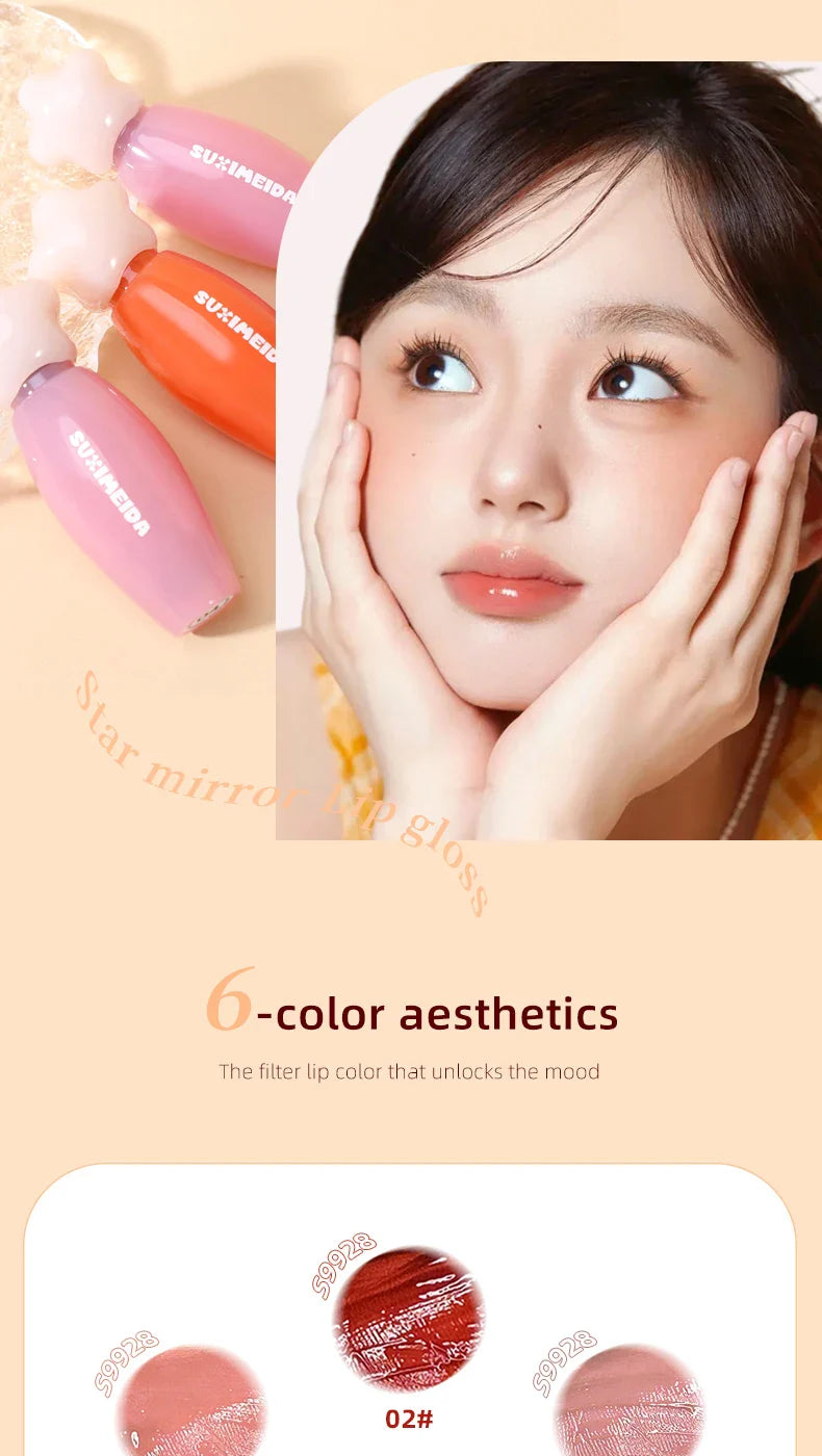 Suximei Da Hydrating Lip Lacquer - Glass Jelly Finish, Korean Style, Brightens Complexion Beauty Trend Shop