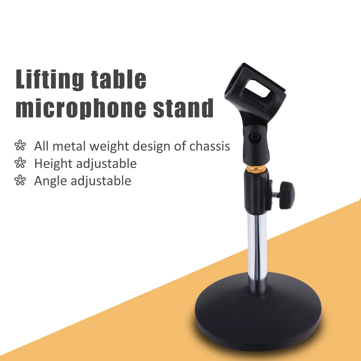 Portable Mic Stand Professional Pedestal Feet Adjustable Desk Holder Bracket Speech Live Fixing Frame Microphone Bracket Beauty World Shop