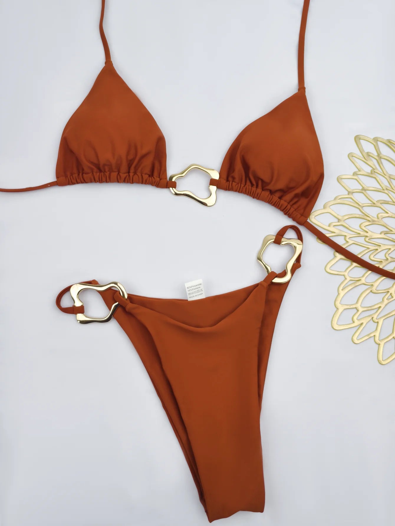 New Sexy Bikini Solid Color Lace-up Split Two-piece Swimsuit for Women Beauty World Shop