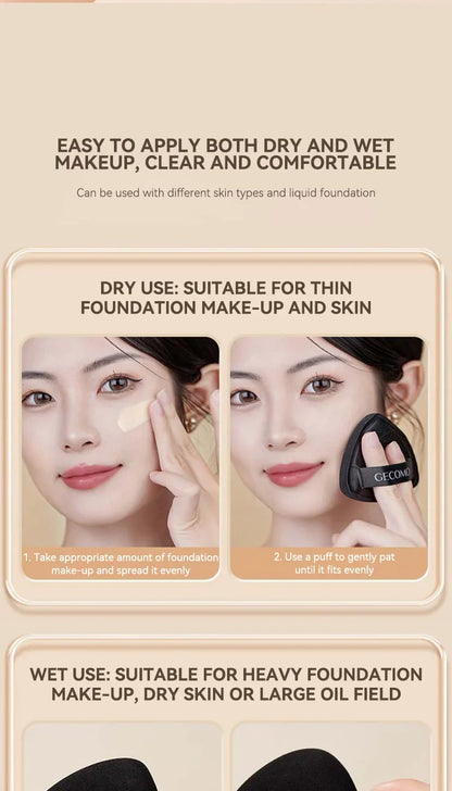 GECOMO Dual-Sided Black Beauty Sponge - Triangle Premium Design, Soft and Smooth Texture,  for Flawless Makeup Application, Beauty Trend Shop