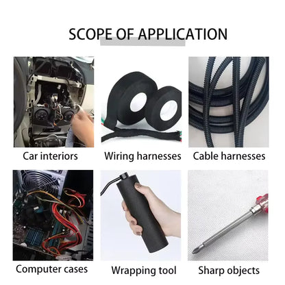 15 Meter Heat-resistant Flame Retardant Tape Coroplast Adhesive Cloth Tape For Car Cable Harness Wiring Loom Protection Beauty World Shop