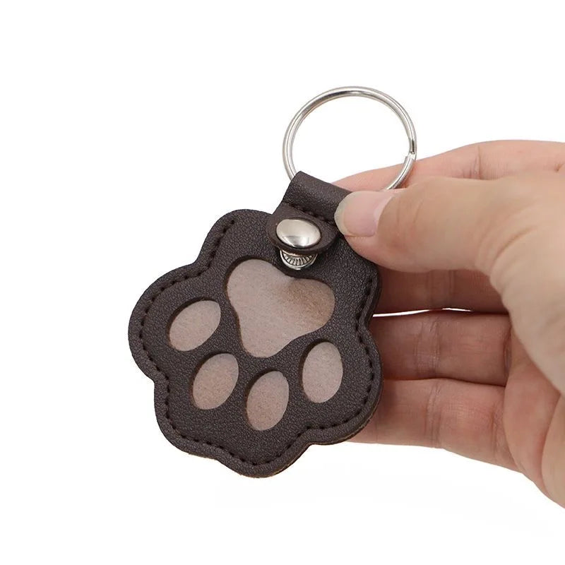 Pet Hair Memorial Keychain PU Leather Keepsake Locket for Cat Dog Fur Pet Hair Storage Pendant Handbag Hanging Accessories Beauty World Shop