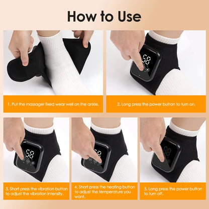 Cordless Heating Ankle Wrist Brace Vibration Massager Electric Hot Compress Massage Ankle Guard Wristband Hand Foot Protector Beauty World Shop