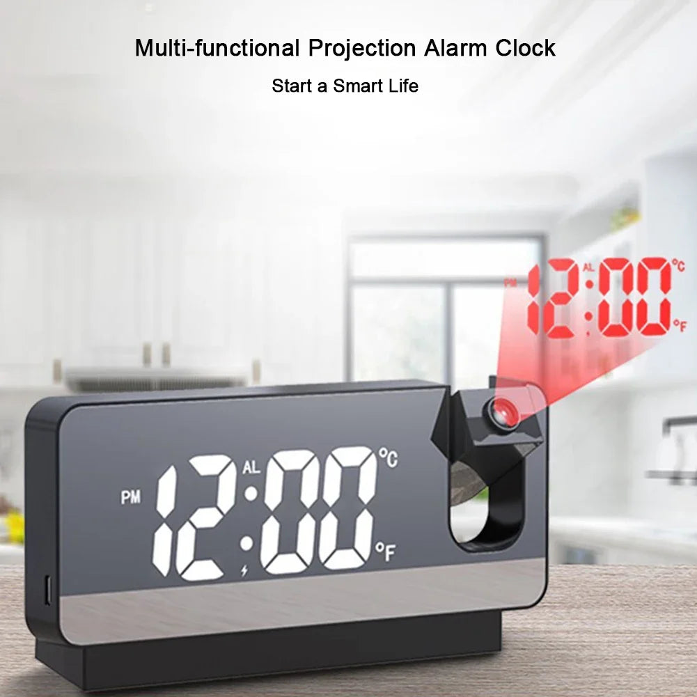 Advanced Digital Alarm Clock with 180 Degree Ceiling Projector and LED Display Perfect for Bedroom and Office Use Beauty World Shop