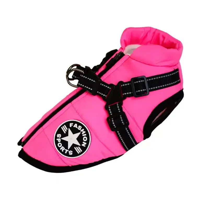 Large Pet Dog Jacket With Harness Winter Warm Dog Clothes For Labrador Waterproof Big Dog Coat Chihuahua French Bulldog Outfits Beauty World Shop