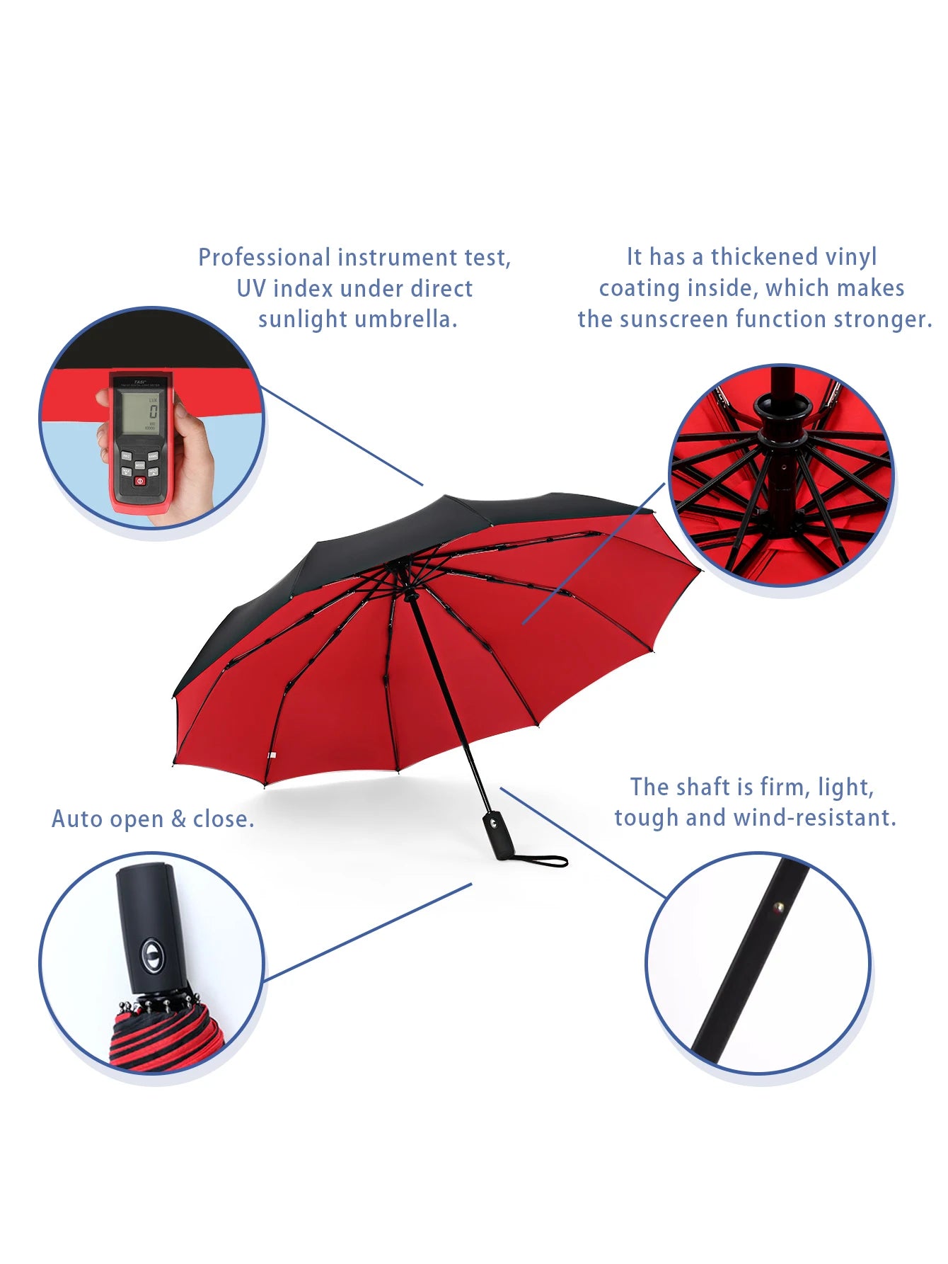 Windproof Double Layer Fully Automatic Resistant Umbrella Beauty World Shop