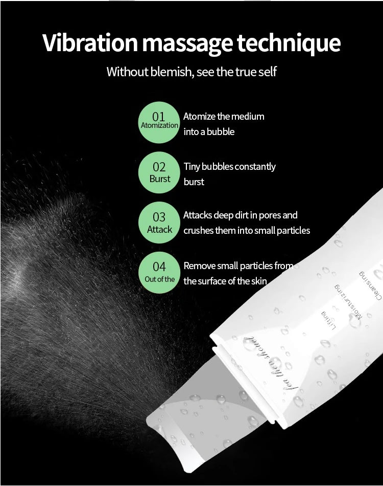 Deep Vibrate Skin Scrubber Facial Cleaner Shovel Spatula Not Ultrasonic Face ScrubberPeeling Blackhead Remover Facial Ma ssager Beauty World Shop