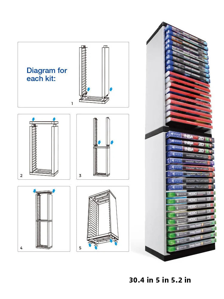 DATA FROG Host Disc Double-layer Storage Box Holder For PS5/PS4/Switch Disc Shelf for Xbox Series X Holder Accessories Beauty World Shop