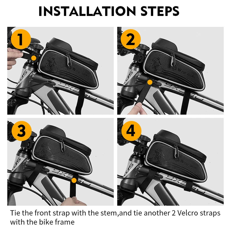 WEST BIKING Bicycle Bag Cycling Top Front Tube Frame Bag Waterproof 6.5 Inches Phone Case Storage Touch Screen MTB Road Bike Bag Beauty World Shop