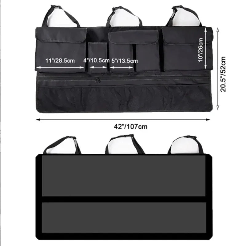 Back Seat Car Trunk Hanging Storage Bag Organizer With 9 Pockets Oxford Waterproof Multi-pocket Car Trunk Storage Bag Organizer Beauty World Shop