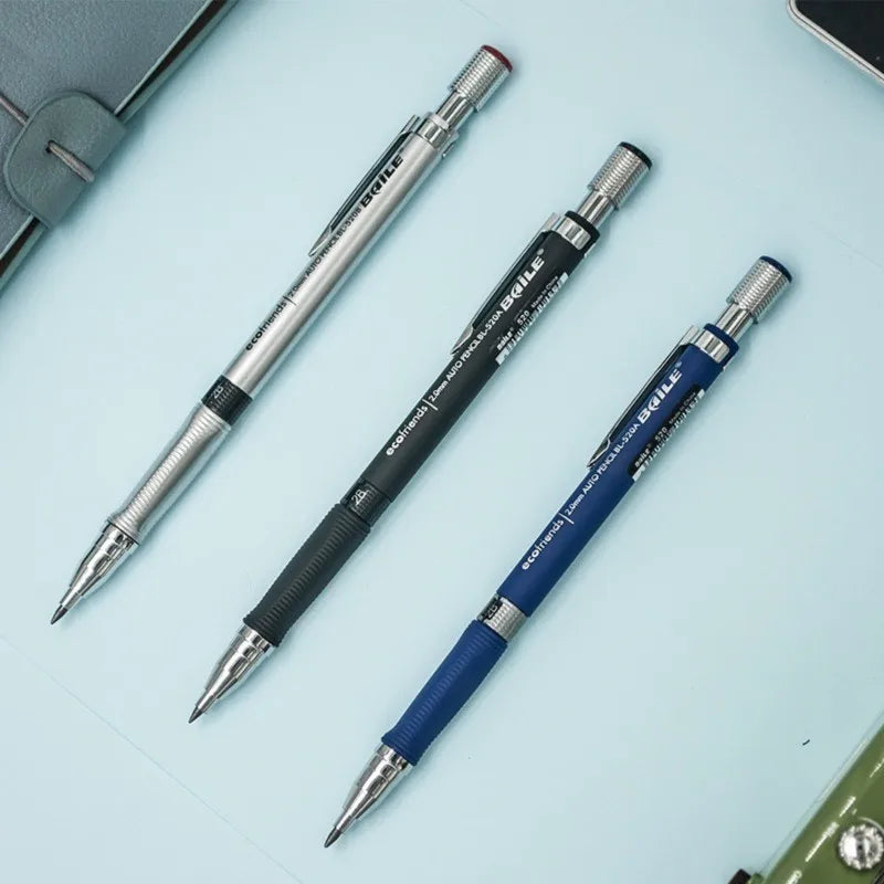 Mechanical Pencil Set 2.0 mm with 2B Black/Colors Lead Refill For Writing Sketching Art Drawing Painting School Automatic Pencil Beauty World Shop