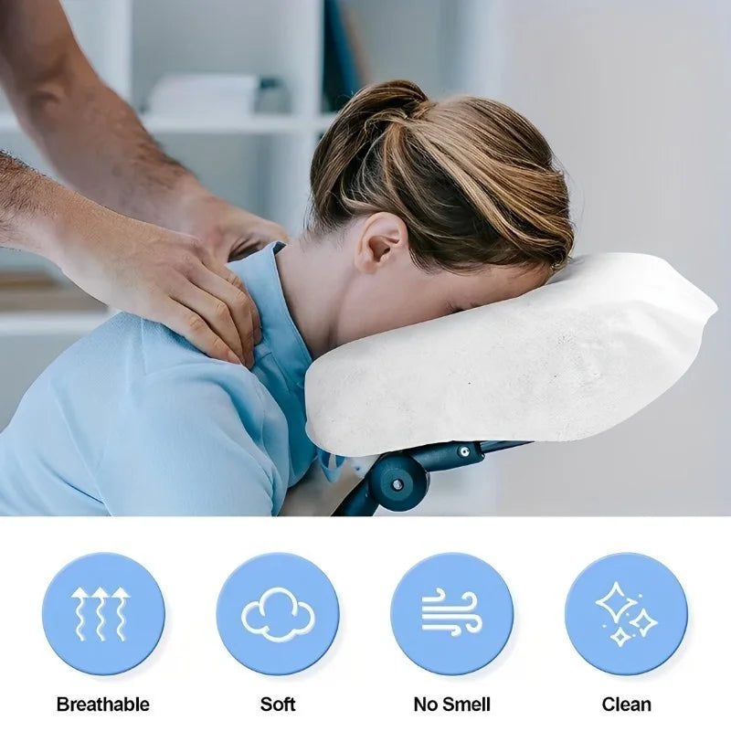 500/100pcs Disposable Face Cradle Covers Headrest Massage Pillow Paper Soft Non-Woven Face Covers for Spa Salon Beauty Supplies Beauty World Shop