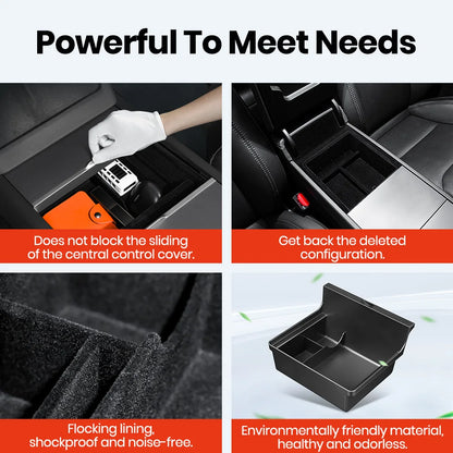 YZ For Tesla Model 3 Highland 2024 Model Y juniper 2025 Storage Box Center Armrest Hidden Box Cup Holder Organizer Accessories Beauty World Shop