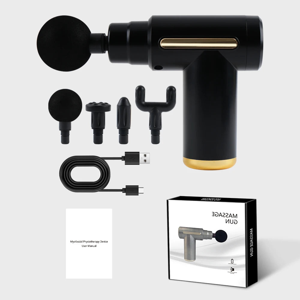 Portable Button Fascia Gun Deep Tissue Massage Mini Lightweight and Adjustable Speed Massage Equipment Suitable for the Body Beauty Fashion