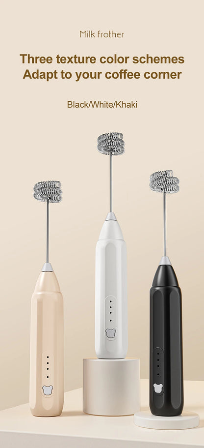 MINI Coffee Frother USB Rechargeable 3 Speeds Foam Maker Coffee Milk Mixer Electric Handle Blender Egg Beater Hot Cooking Tools Beauty World Shop