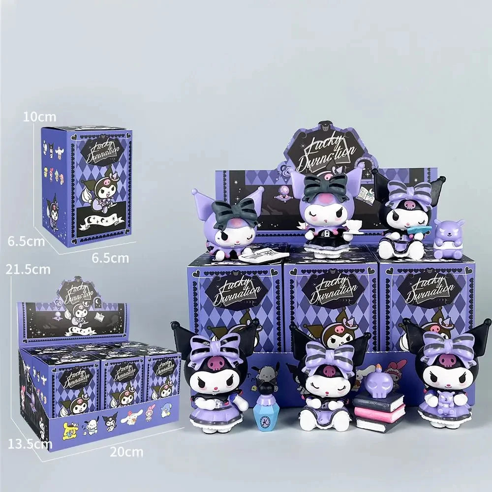Sanrio Blind Box Cartoon Kuromi Doll Lucky Divination Anime Series Action Figure Model Doll Child Toy Desktop Decor Birthday Gif Beauty World Shop