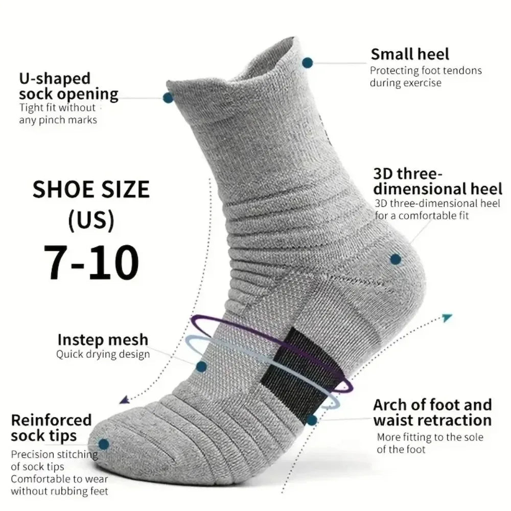 3 Pairs Men's Performance Athletic Crew Socks Comfort Fit Cushion Breathable Socks for Outdoor Running Hiking Sports Beauty Trend Shop