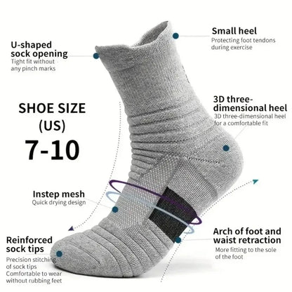 3 Pairs Men's Performance Athletic Crew Socks Comfort Fit Cushion Breathable Socks for Outdoor Running Hiking Sports Beauty Trend Shop